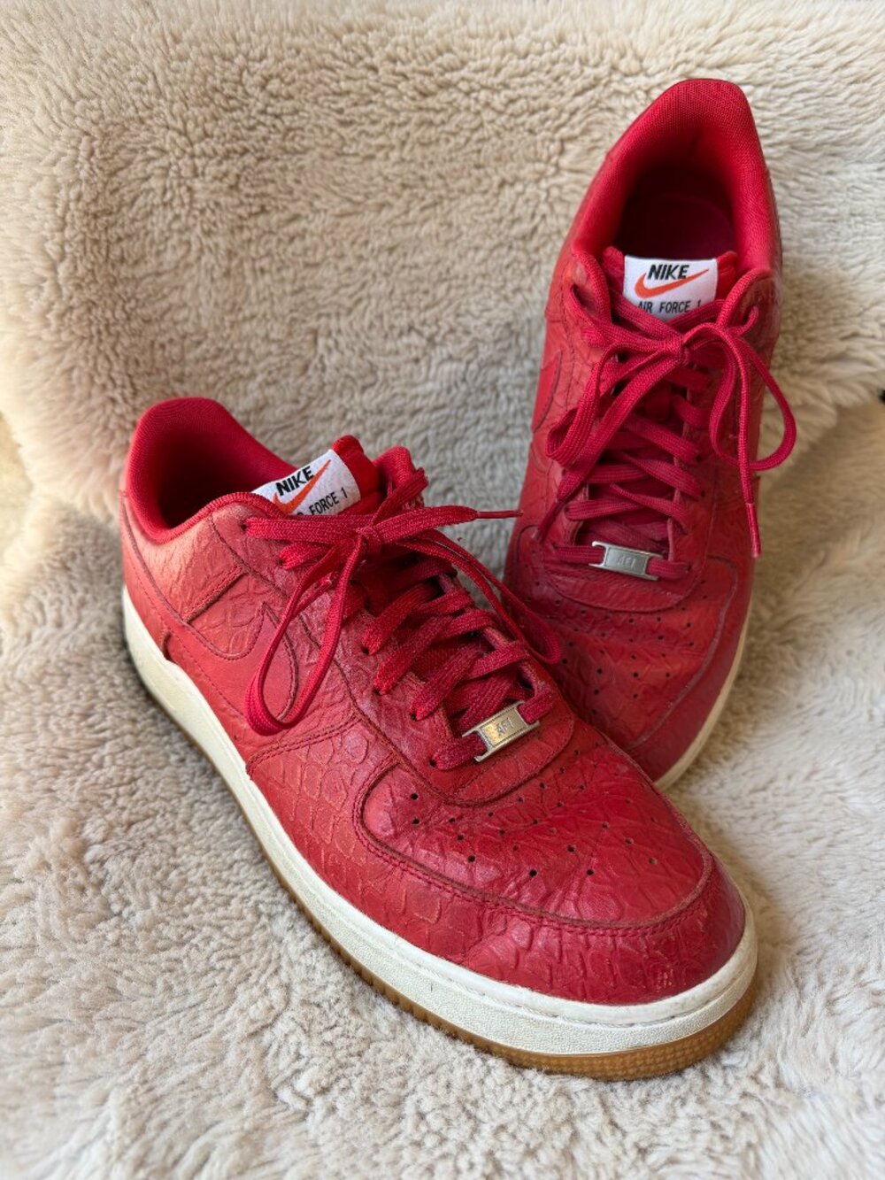 NIKE Air Force 1 Low '07 LV8 | Mens 12.5 | red crocodile leather